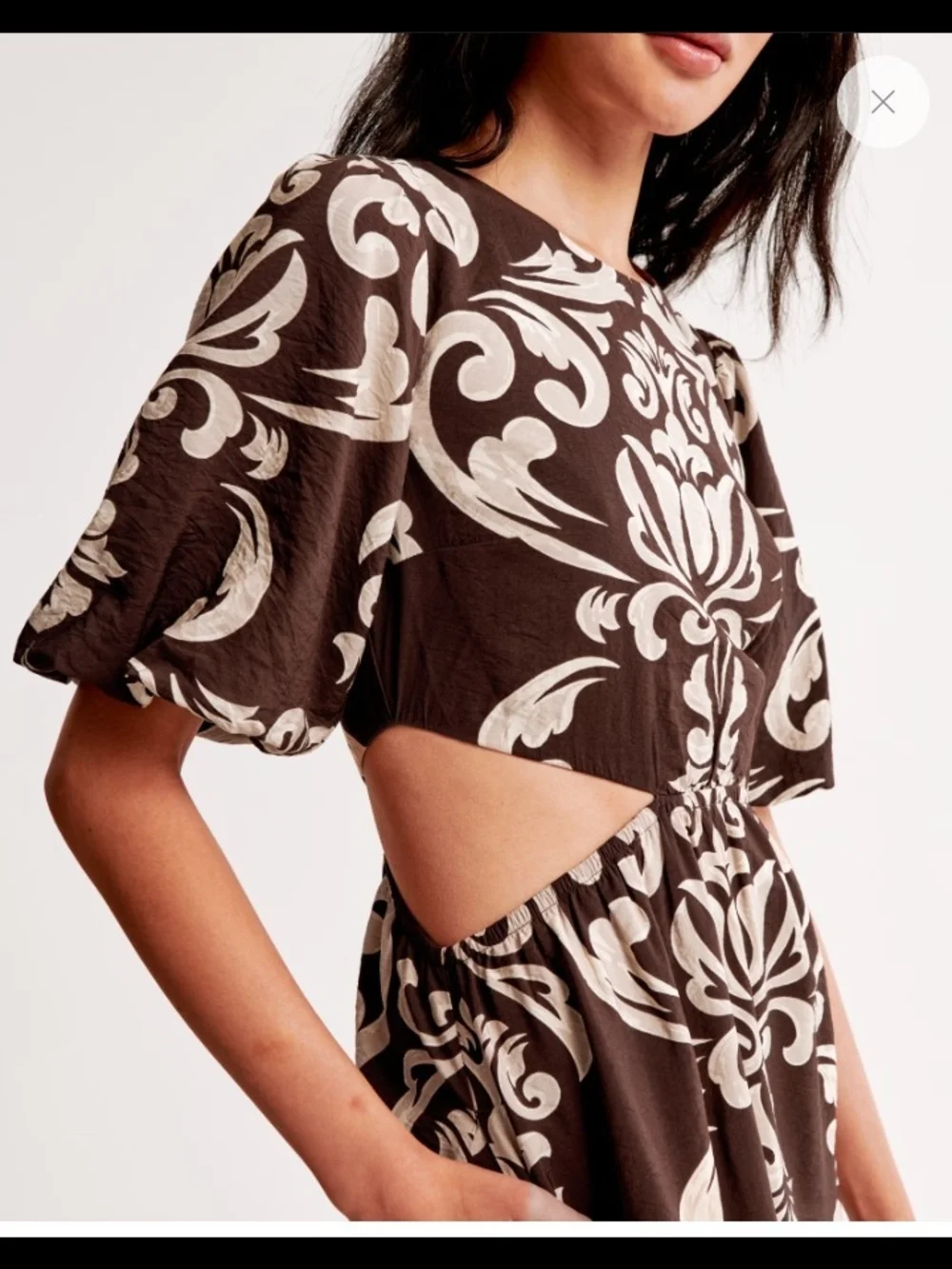 Abercrombie & Fitch Brown and Cream Cutout Maxi